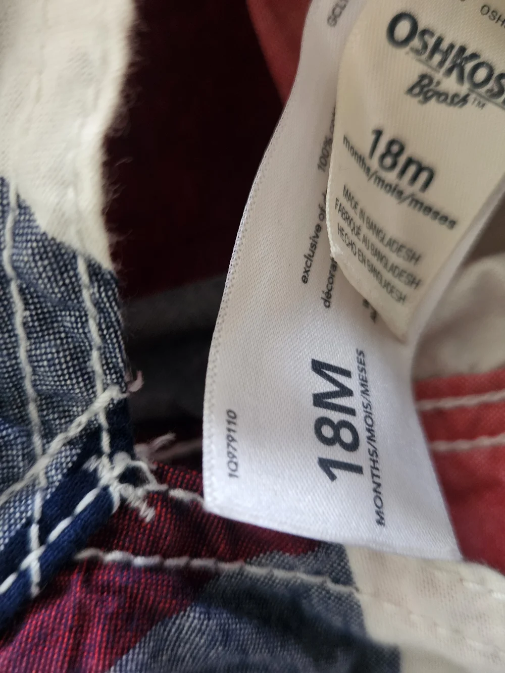 OshKosh B'gosh Red, White & Blue Plaid Kids Shorts